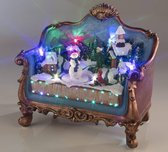 Westfalia LED Kerstbeeldje sofa met kerstscène, licht en muziek
