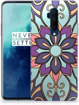 Back Case OnePlus 7T Pro TPU Siliconen Hoesje Purple Flower