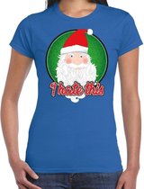 Fout Kerst shirt / t-shirt - I hate this - blauw voor dames - kerstkleding / kerst outfit XS