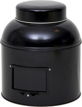 1x Boîte de rangement ronde noire avec porte-étiquette 24 cm - Boîte de rangement noire avec porte-étiquette - Conteneurs de stockage