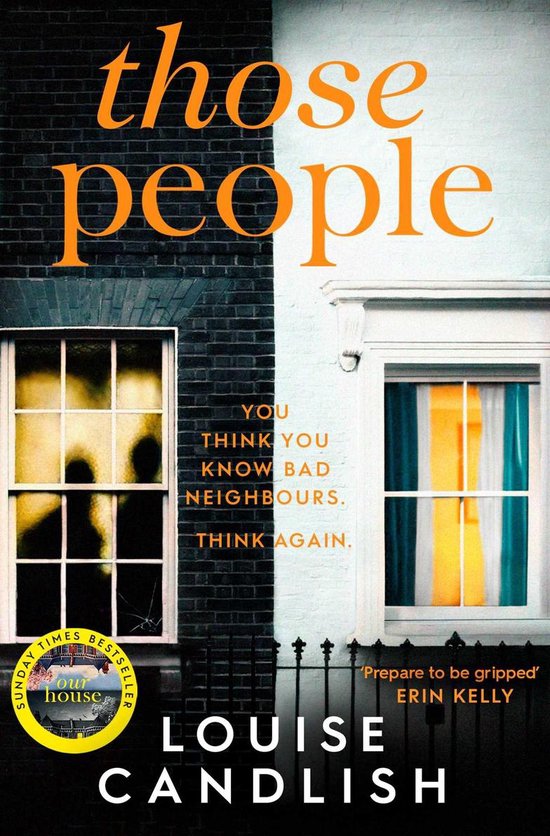 Boekomslag van 'Those People' met de titel in oranje letters en tekst over buren.