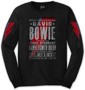 David Bowie Longsleeve shirt -2XL- Hammersmith Odeon Zwart