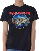 Iron Maiden Heren Tshirt -M- Wasted Years Circle Zwart
