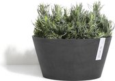 Ecopots Frankfurt 30 - Dark Grey - Ø30,6 x H15,6 cm - Ronde donkergrijze bloempot / plantenpot