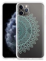 Geschikt voor Apple iPhone 11 Pro Hoesje Turqoise Mandala - Designed by Cazy