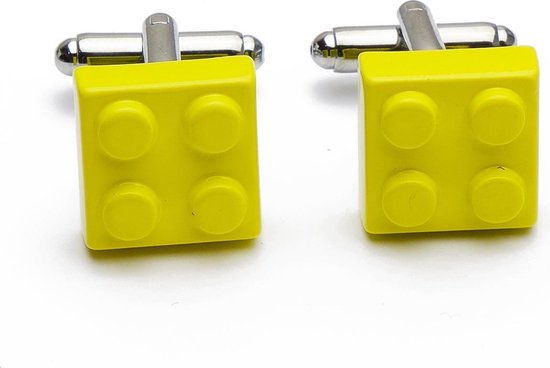 Manchetknopen - Lego Legoblokje Geel
