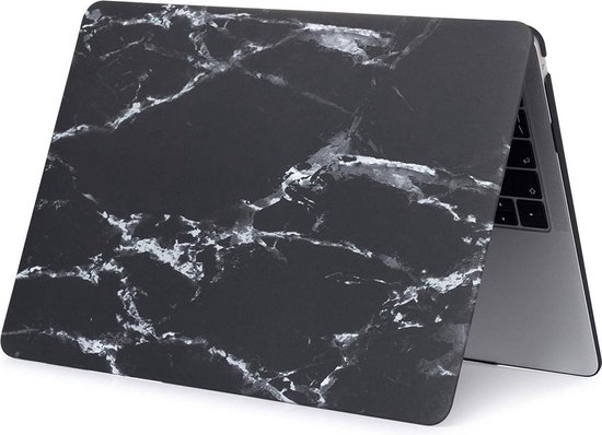 Hardcover Case Cover Geschikt Voor Apple Macbook Pro 16 Inch 2019/2020 (A2141) Hard Shell Hoes - Notebook Sleeve Skin Protector - Marble Zwart - AA Commerce
