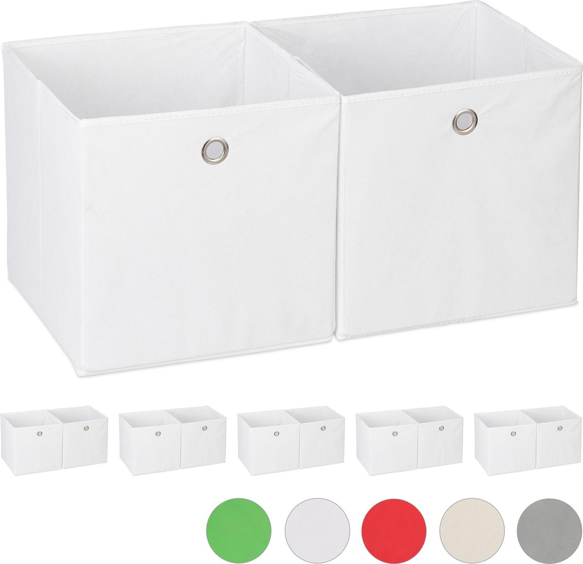 12 x opbergbox - stof - opvouwbaar - speelgoed - opbergmand - opbergen - wit