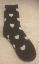 Hartjes sokken Zwart-Grijs Unisex Sokken Maat 36-41