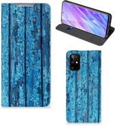 Geschikt voor Samsung Galaxy S20 Plus Book Wallet Case Blauw Wood