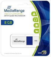 MediaRange MR971, 8 Go, USB Type-A, 2.0, 12 Mo/s, Slide, Bleu, Blanc