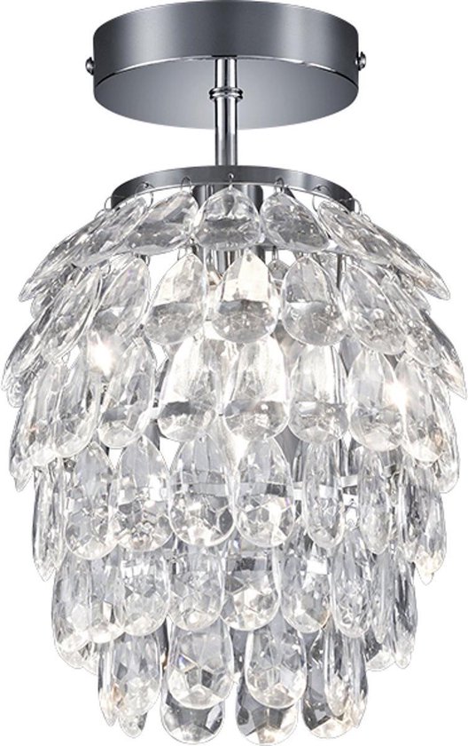 LED Plafondlamp - Plafondverlichting - Trion Pret - E14 Fitting - Rond - Glans Chroom - Aluminium