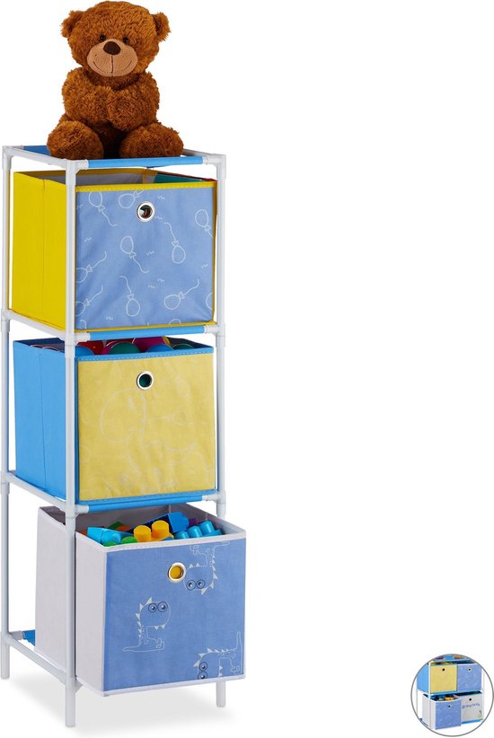 relaxdays armoire à jouets avec paniers - armoire enfant - armoire à jouets 3