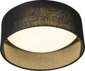 QAZQA drum combi - Moderne LED Plafondlamp - 1 lichts - Ø 280 mm - Zwart -  Woonkamer | Slaapkamer | Keuken