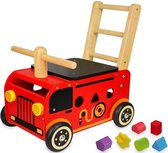 Chariot de pompiers en bois avec blocs - I'm Toy
