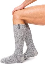 SOXS® Wollen heren sokken | SOX3162 | Grijs | Knie hoogte | Maat 42-46 | Jet Black label