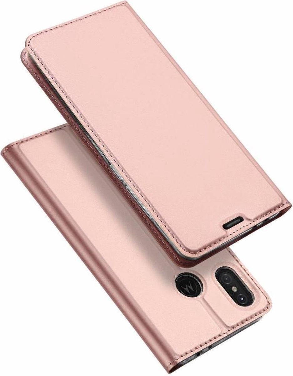 Motorola Moto One Power hoesje - Dux Ducis Skin Pro Book Case - Roze op Prijzenvolger.com
