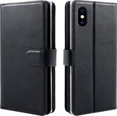 Xssive Double Wallet Case voor Apple iPhone X - iPhone XS - geschikt voor 6 pasjes - Zwart