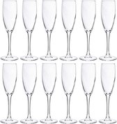 12x Champagneglazen/flutes 190 ml - 19 cl - Champagne glazen - Champagne drinken - Champagneglazen van glas