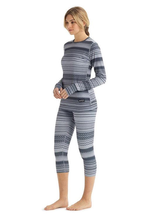 Burton Dames Midweight Crew thermoshirt gray revel
