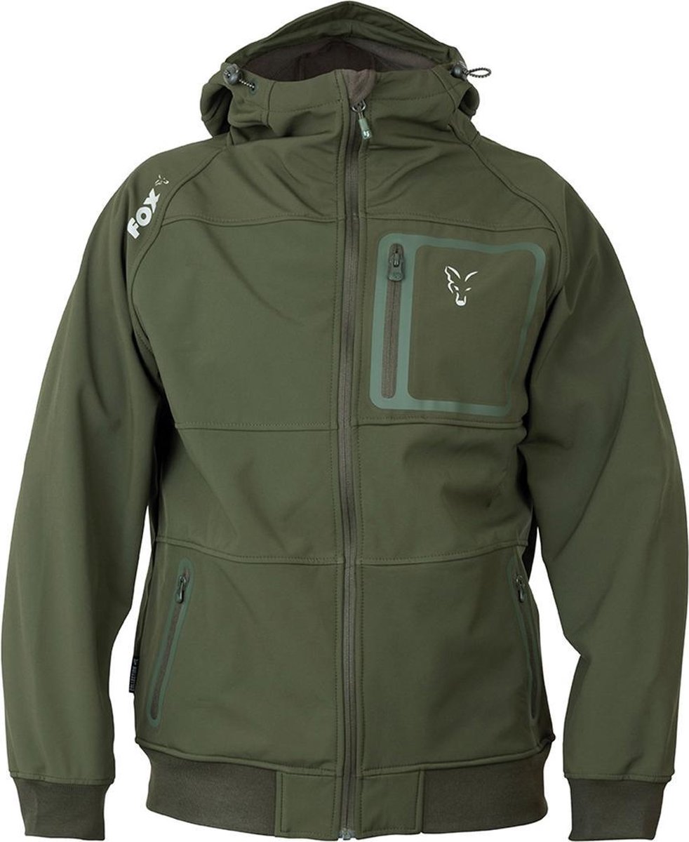 Fox Collection Green/Silver - Shell Hoodie - Maat L - Zilver