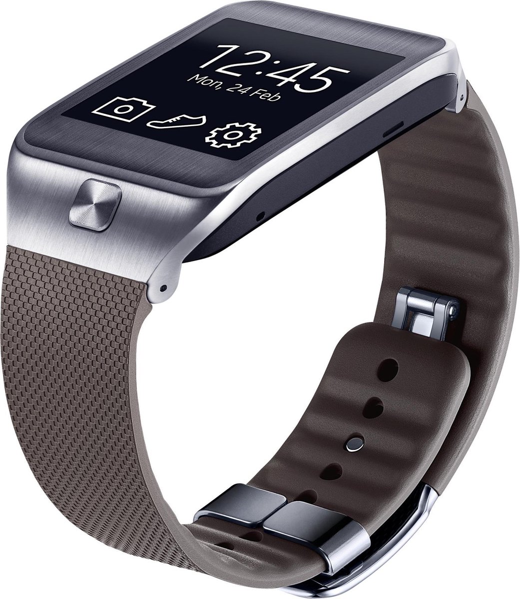 Samsung Gear 2/Gear 2 Neo horlogebandje Zwart van siliconen Maat M