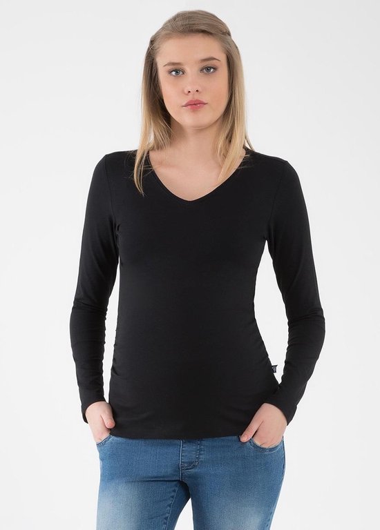 T-Shirt Marni V-Neck Long Sleeve - Black (006), XS