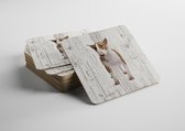 Hond Bull Terriër Miniatuur | Houten Onderzetters 6 Stuks
