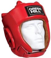 Green Hill Five Stars AIBA Hoofdkap - Leer - Rood