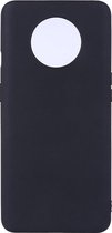 Shop4 - OnePlus 7T Hoesje - Zachte Back Case Mat Zwart