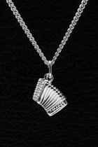 Zilveren Accordeon ketting hanger