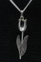 Collier pendentif tulipe en argent