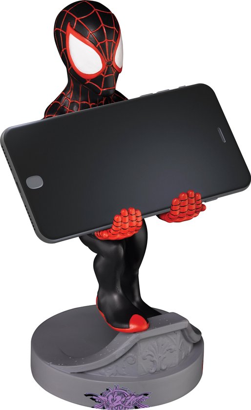 Cable Guy - Miles Morales Spiderman telefoonhouder - Controller Stand met usb oplaadkabel - 8 Inch - Exquisite Gaming
