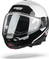 Nolan N100-5 Plus Distinctive 22 Metal White Black Systeemhelm - Motorhelm - Maat L
