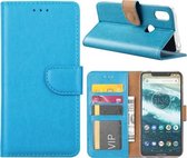 Xssive Hoesje voor Motorola Moto One - Book Case - Turquoise