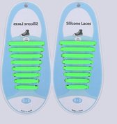 16 PCS / Set Running No Tie Shoelaces Fashion Unisex Athletic Elastic Silicone ShoeLaces(Green )