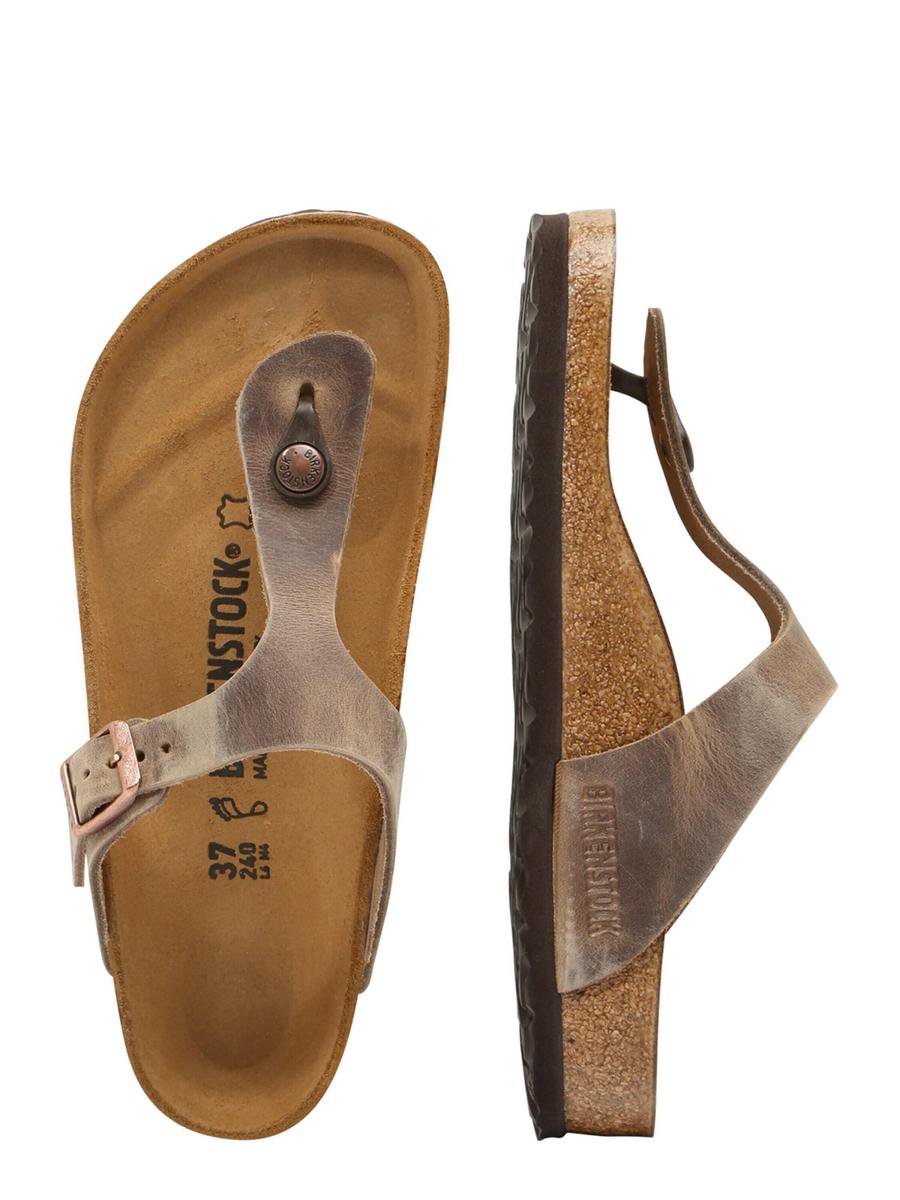 Birkenstock Gizeh slippers Naturel Bruin
