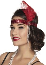 Boland - Rode charleston hoofdband voor volwassenen - Accessoires > Haar & hoofdbanden