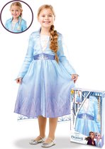 RUBIES FRANCE - Elsa Frozen 2 kostuum pack met vlecht voor meisjes - 122/128 (7-8 jaar)