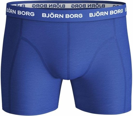 Kobaltblauwe Björn Borg boxer met grijze tailleband met logo.