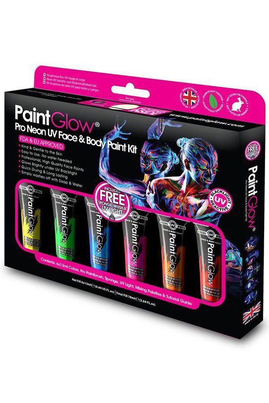 PaintGlow Box UV Face & Body paint | bol.com