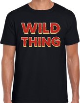 Wild Thing fun tekst t-shirt  zwart  met  3D effect voor heren XL