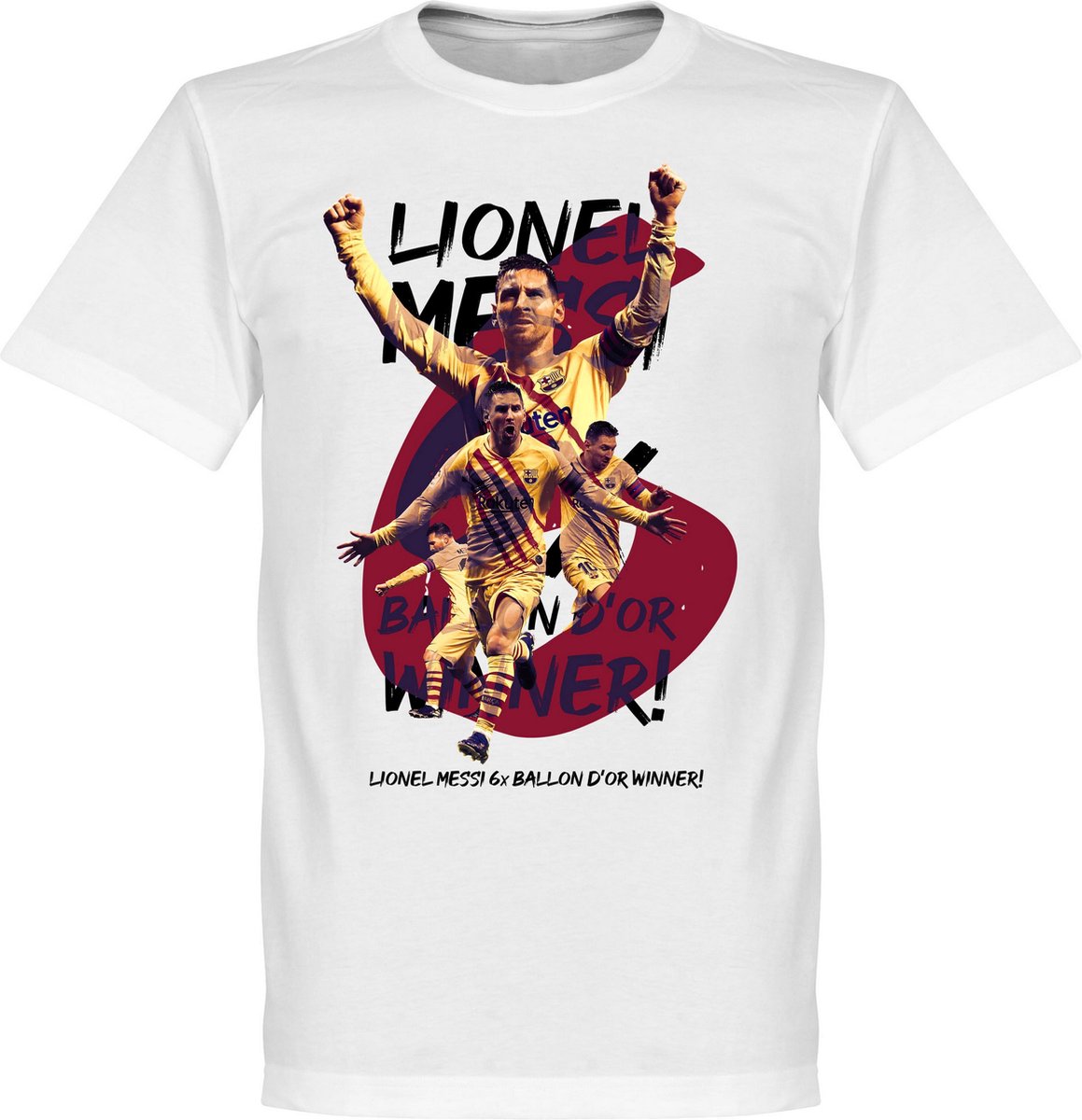 Messi Ballon D'Or 2019 T-Shirt - Wit - XL