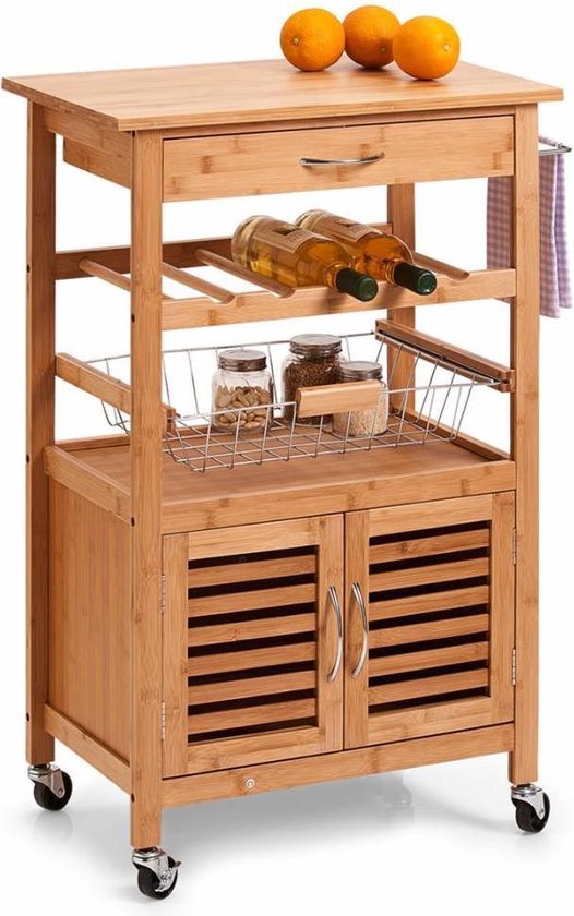 Zeller Kitchen Trolley, bamboo bol