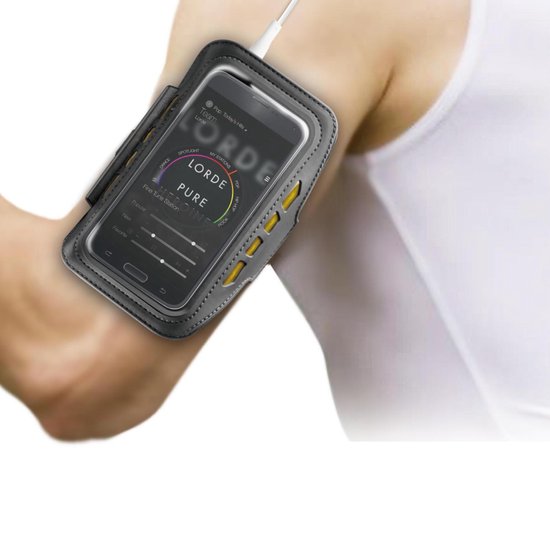 BeHello Universele Sportarmband met LED lampjes XL Zwart/Zwart bol