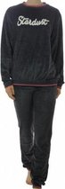 Lunatex velours meiden pyjama Stardust  - 128  - Antracite