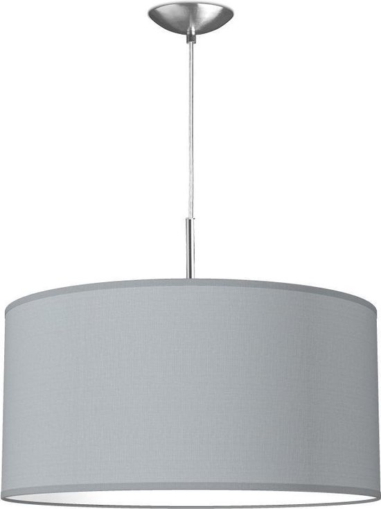 Home Sweet Home hanglamp Bling - verlichtingspendel Tube Deluxe inclusief lampenkap - lampenkap 50/50/25cm - pendel lengte 100 cm - geschikt voor E27 LED lamp - lichtgrijs