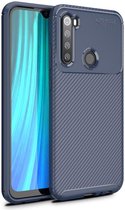 Xiaomi Redmi Note 8 Siliconen Carbon Hoesje Blauw