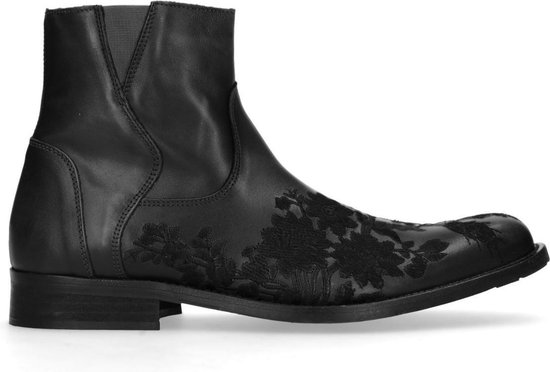 Sacha - Heren - Zwarte lage boots met embroidery - Maat 45 | bol.com