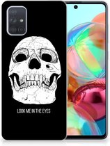 Geschikt voor Samsung Galaxy A71 Silicone Back Case Skull Eyes